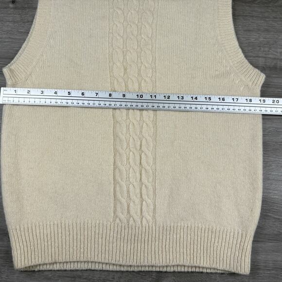Vintage Picket and Post Sweater Vest Womens Size Large 100% Wool Cream WPL11935 - Picture 6 of 8